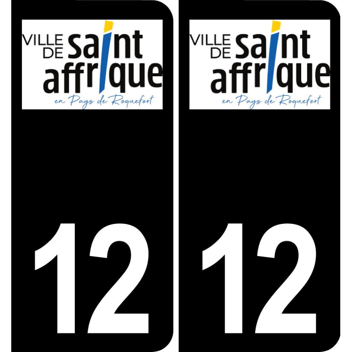 12 Saint-Affrique-logo aufkleber plakette ez stadt schwarzer Hintergrund