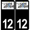 12 Saint-Affrique logo adesivo piastra di registrazione city sfondo nero