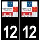 12 Villefranche-de-Rouergue logo sticker plate registration city black background