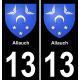 13 Allauch ville autocollant plaque