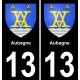 13 Aubagne ville autocollant plaque