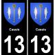 13 Cassis blason ville autocollant plaque