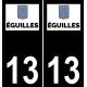 13 Éguilles logo ville autocollant plaque sticker