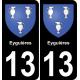 13 Eyguières blason ville autocollant plaque sticker