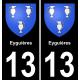 13 Eyguières blason ville autocollant plaque sticker