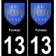 13 Fuveau blason ville autocollant plaque sticker