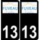 13 Fuveau logo ville autocollant plaque sticker