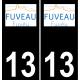 13 Fuveau logo ville autocollant plaque sticker