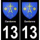 13 Gardanne ville autocollant plaque