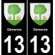 13 Gémenos blason ville autocollant plaque sticker