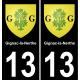 13 Gignac-la-Nerthe blason ville autocollant plaque sticker