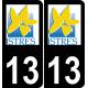 13 Istres ville autocollant plaque