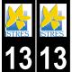 13 Istres ville autocollant plaque