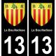 13 La Bouilladisse blason ville autocollant plaque sticker
