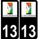 13 La Bouilladisse logo ville autocollant plaque sticker