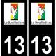 13 La Bouilladisse logo ville autocollant plaque sticker