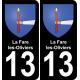 13 La Fare-les-Oliviers blason ville autocollant plaque sticker