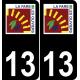 13  La Fare-les-Oliviers logo ville autocollant plaque sticker