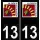 13  La Fare-les-Oliviers logo ville autocollant plaque sticker