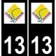 13 La Penne-sur-Huveaune logo ville autocollant plaque sticker