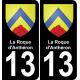 13 La Roque-d'Anthéron blason ville autocollant plaque sticker