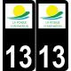 13 La Roque-d'Anthéron logo ville autocollant plaque sticker