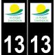 13 La Roque-d'Anthéron logo ville autocollant plaque sticker