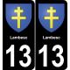 13 Lambesc  blason ville autocollant plaque