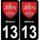 13 Maillane blason ville autocollant plaque sticker