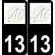 13 Maillane logo ville autocollant plaque sticker