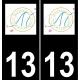 13 Maillane logo ville autocollant plaque sticker