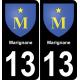 13 Marignane ville autocollant plaque