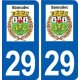 29 de Bannalec el logotipo de la etiqueta engomada de la placa de pegatinas de la ciudad