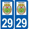 29 de Bannalec el logotipo de la etiqueta engomada de la placa de pegatinas de la ciudad