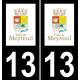 13 Meyreuil blason ville autocollant plaque sticker