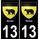 13 Mimet blason ville autocollant plaque sticker
