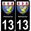 13 Pélissanne  blason ville autocollant plaque
