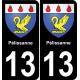 13 Pélissanne  blason ville autocollant plaque