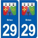 29 Briec blason autocollant plaque stickers ville