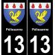 13 Pélissanne  blason ville autocollant plaque