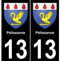 13 Pélissanne  blason ville autocollant plaque