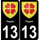 13 Peypin logo ville autocollant plaque sticker