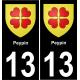 13 Peypin logo ville autocollant plaque sticker