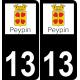 13 Noves logo ville autocollant plaque sticker