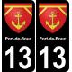 13 Port-de-Bouc ville autocollant plaque