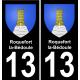 13 Roquefort-la-Bédoule logo ville autocollant plaque sticker