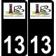 13 Rognonas logo ville autocollant plaque sticker