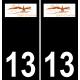 13 Saint-Chamas blason ville autocollant plaque sticker
