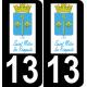 13 Saint-Chamas logo ville autocollant plaque sticker