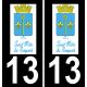 13 Saint-Chamas logo ville autocollant plaque sticker